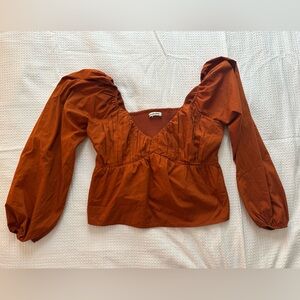 Abercrombie & Fitch Burnt Orange Smocked Top